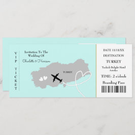 Ticket Boarding Pass Wedding Destination Türkei Einladung