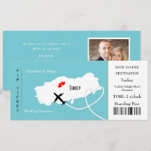Ticket Boarding Pass Wedding Destination Türkei