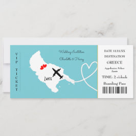 Ticket Boarding Pass Wedding Destination Zante Einladung