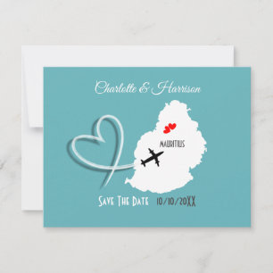 Ticket Bordkarte Hochzeit Ziel Mauritius Save The Date