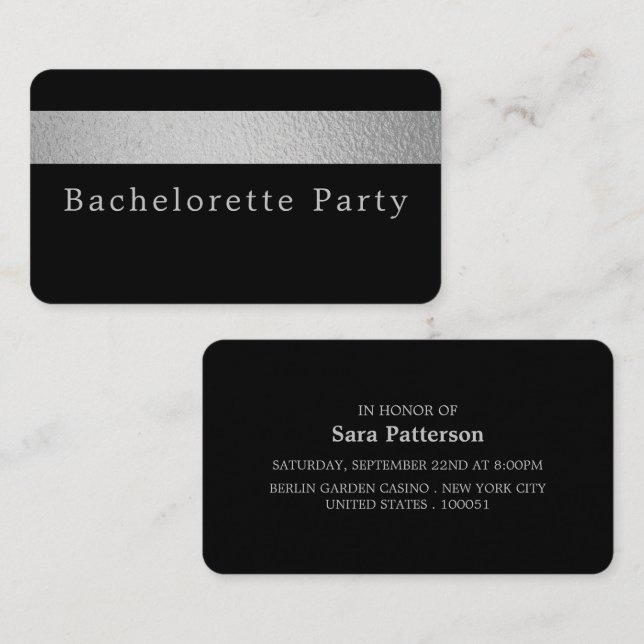 Ticket de la fête de Bachelorette, bande d'huile d (Devant / Derrière)