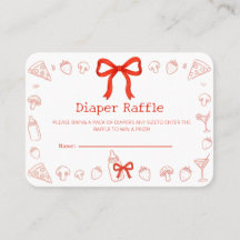 Ticket de tombola de couche Coquette Pizza