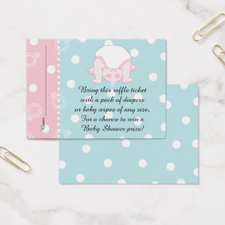 Ticket de tombola pour Baby Shower/Bébé Bleu Rose