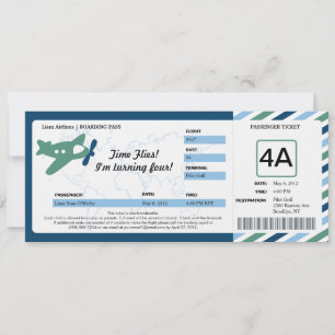 Ticket für den Geburtstag Boarding Einladung
