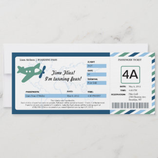 Ticket für den Geburtstag Boarding Einladung