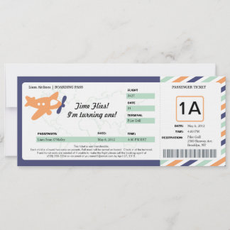 Ticket für den Geburtstag Boarding Einladung