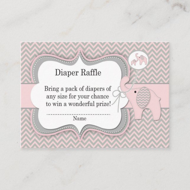 Ticket für den rosafarbenen Elephant Diaper Begleitkarte (Vorderseite)