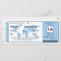Ticket für den World Map Birthday Boarding Pass