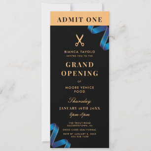 Ticket für die Eröffnungsfeier mit Ribbon-Cutting- Einladung