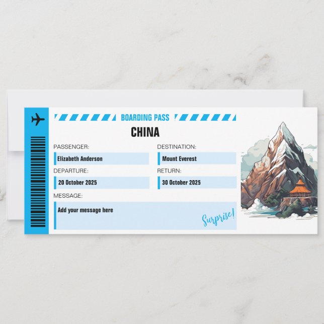 Ticket für die Mount Everest Überraschung (Vorderseite)