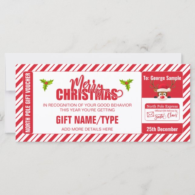 Ticket für die Niedliche Weihnachtsrüstung, Gesche (Vorderseite)