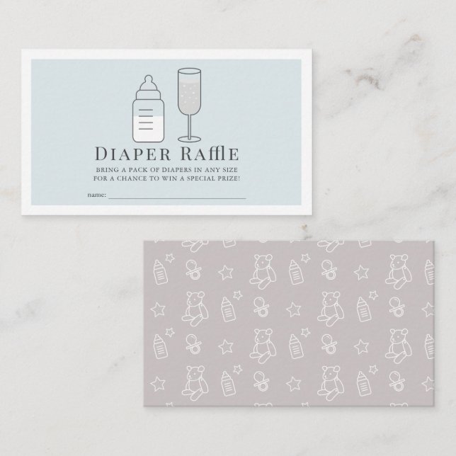 Ticket für Sip & See Flasche Champagner Bl Diaper Begleitkarte (Vorne/Hinten)