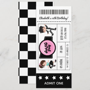 Ticket für Sock-Hop-Party Einladung