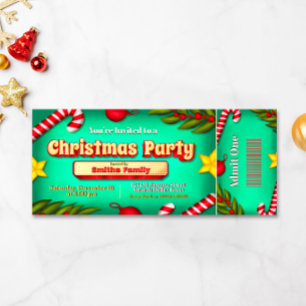 Ticket für Weihnachten Party Einladung