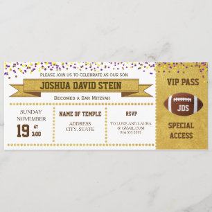 Ticket Fußball Thema Bar Mitzvah Einladung