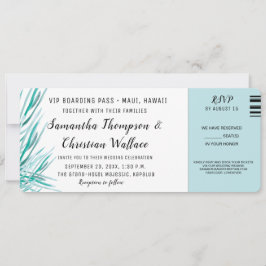 Ticket Green Palm Hochzeit in Urlaubsort UAWG Einladung