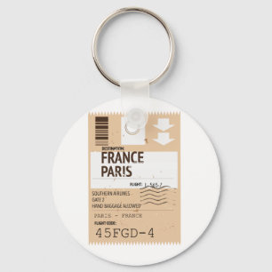Ticket-Poster für Paris france Schlüsselanhänger