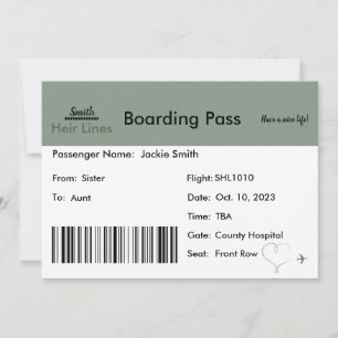 Ticket Pregnancy Ankündigung für die Familie