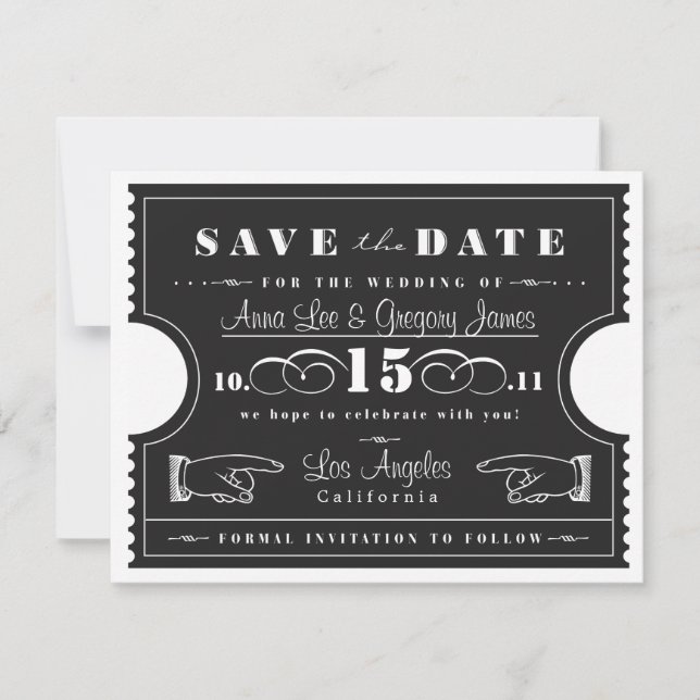 Ticket Save the Date (Vorderseite)