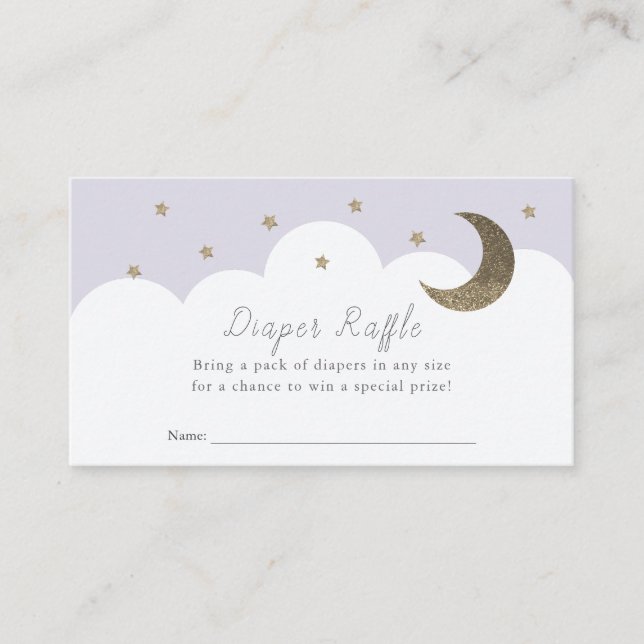 Ticket "Stars Moon & Clouds Lila" Begleitkarte (Vorderseite)