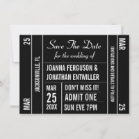 Ticket Stub Enregistrer La Date Invitation