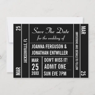 Ticket Stub Save the Date Einladung
