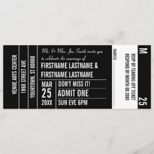 Ticket Stub Weißer Bereich Party Einladung
