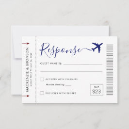 Ticket Style Boarding Pass Reise Theme Response RSVP Karte