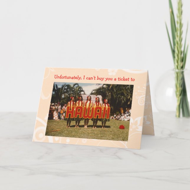 Ticket zur Hawaii-Geburtstagskarte Karte (Vorderseite)