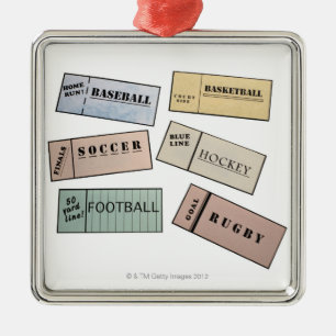 Ticketabschnitte Silbernes Ornament