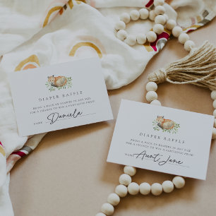 Ticketkarten für Woodland Fox Diaper Begleitkarte