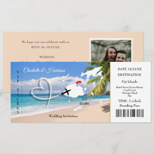 Ticketpass für Fidschi-Hochzeiten in Urlaubsort Einladung