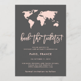 Tickets buchen | Weltkarte Grau Save the Date