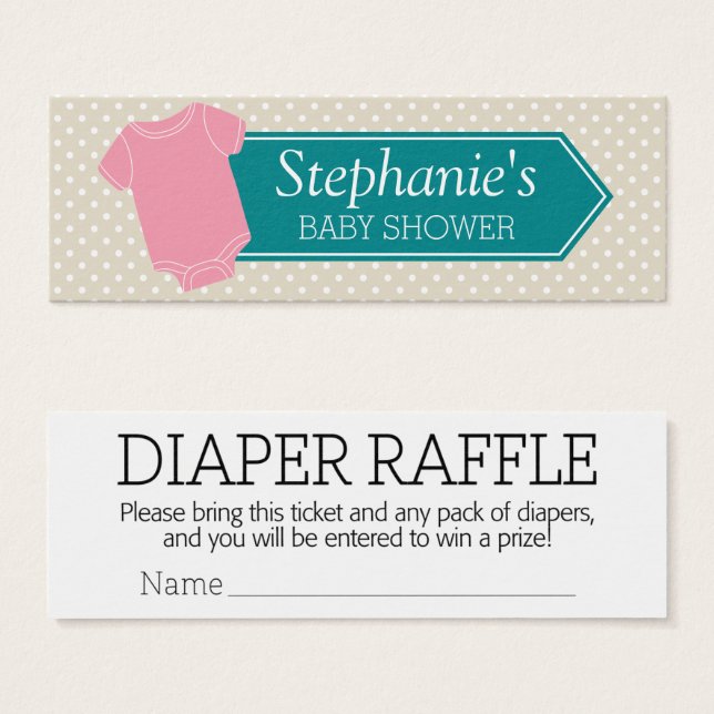 Tickets de caleçon - Baby shower Jeu Rose fille (Devant & derrière)