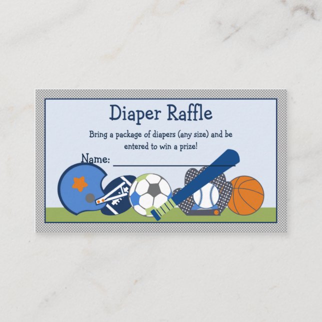Tickets für das attraktive Sport Player Diaper Begleitkarte (Vorderseite)