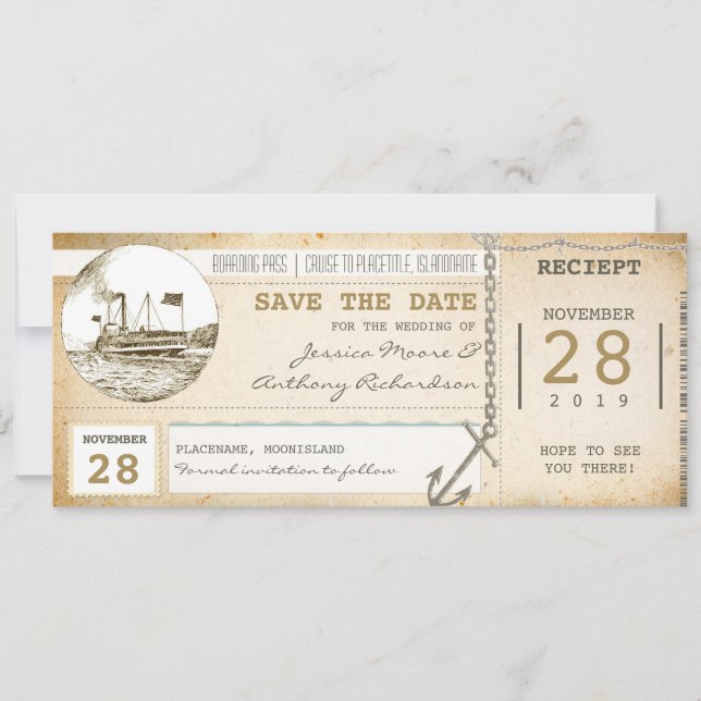 Tickets für den Boarding Save the Date (Vorderseite)