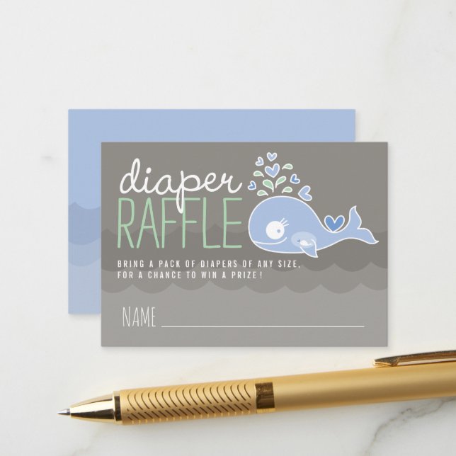 Tickets für die Blue Pregny Mommy Whale Diaper Begleitkarte (Vorderseite/Rückseite Beispiel)