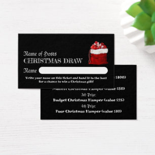 Tickets père Noël Sack, Christmas Party Raffle