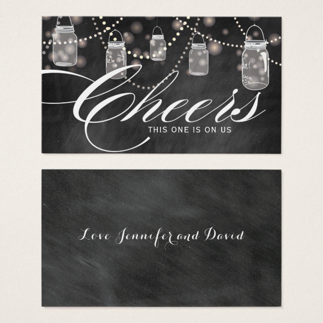 Tickets Rustic Hanging Mason Jars - Pack de 100 (Devant & derrière)