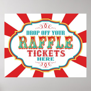 Ticketsignatur für Karneval oder Circus Raffle Poster
