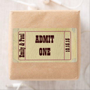Ticketsticker für Hochzeitsticker Einlass eines Da
