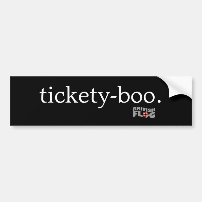 Tickety Boo - Britephrasen Autoaufkleber (Vorne)