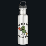 Tickle my Pickle ball Edelstahlflasche<br><div class="desc">Because nothing says “game on” like a pickle with attitude! This hilarious and lighthearted design features the phrase “Tickle My Pickle-ball” alongside an adorable cartoon pickle wielding a paddle and ready to dink. It’s the perfect blend of playful pun and pickleball pride.</div>
