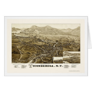 Ticonderoga, carte panoramique de NY - 1884