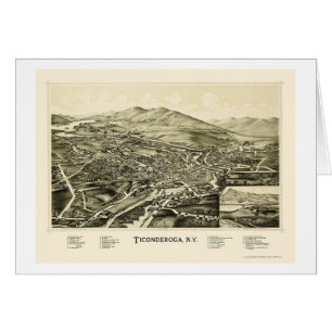 Ticonderoga, NY panoramische Karte - 1891