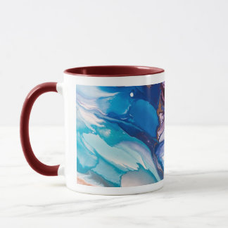 Tidal Bloom – Flüssige Tinte und Harz-Abstrakt Tasse