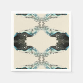 Tidal Echoes — Abstract Fluid Ink Pattern Serviette