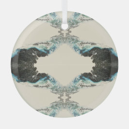 Tidal Echoes — Abstrakte flüssige Tintenschrift Ornament Aus Glas