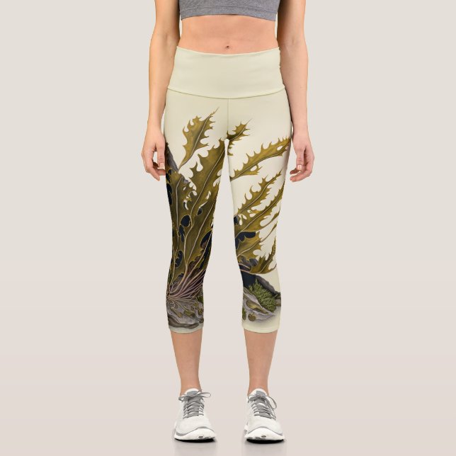Tidal Fronds Capri Leggings (Vorderseite)