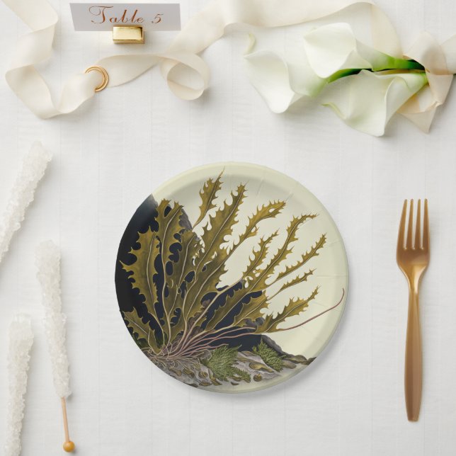Tidal Fronds Pappteller (Hochzeit)